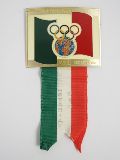 null Jeux Olympiques. Mexico 1984 Assemblée Générale des ACNO, plaquette en métal...