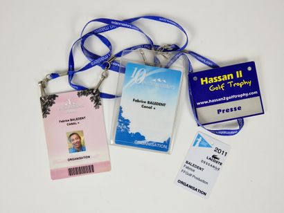null Golf. Evian. Lacoste. Hassan II. Four press accreditations. a) Evian masters...