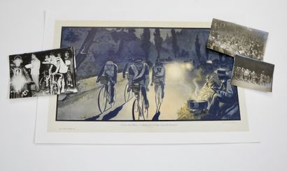 null Cycling. Night. Tour de France. Bordeaux-PAris. Four pieces. A) Three original...