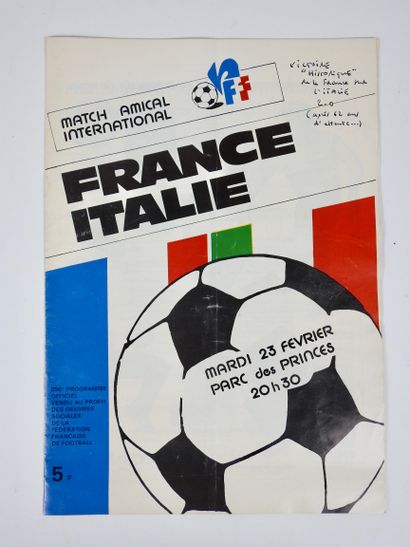 null Football. France. Italy. International friendly match. France-Italy (2-0). 1982....