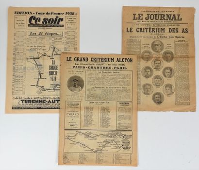 null Cyclisme. Tour de France. Six Programmes gratuits édités par des journaux (format...