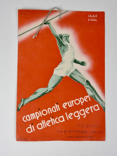  Athlétisme. Premiers Champts d'Europe 1934. Rochard. Skawinski. Keller. Affichette...