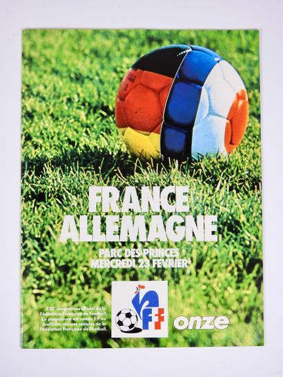 null Football. France. Allemagne. 1977. Programme de match international. Programme...