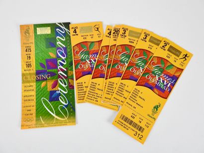 null OLYMPIC GAMES. Atlanta 1996. Set of 7 tickets (athletics, canoe, gym), two of...