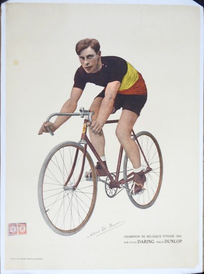 null Cycling. Poster. Belgium. Original canvas poster. Albert de Boone, Belgian speed...