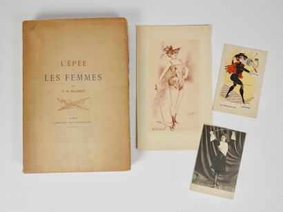 null Fencing. Feminine. Four pieces: a) book "L'Epée et les femmes" by E.de Beaumont,...