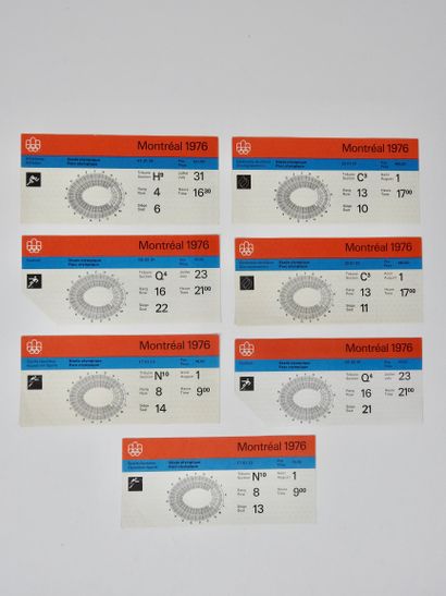 null OLYMPIC GAMES. Montreal 1976. Exceptional set of 7 new tickets, two of them...