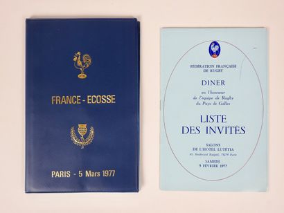 null Rugby. Ecosse. Galles. France. Grand Chelem. 1977. Trois pièces : a) programme...