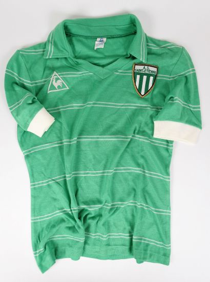 null Football. Sainté. Larios. Maillot "Le Coq Sportif" de l'épopée verte de Jean-François...