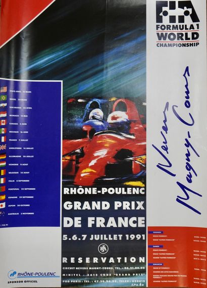 null Auto. GP de France. F1. Nevers-Magny-Cours. Affiche originale du Grand Prix...