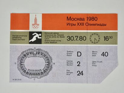 null JO. Moscou 1980. Koza. Perche. Billet. Billet proprement coupé coin inférieur...