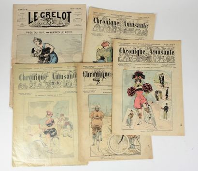 null Cycling . Humor and satire of the Belle Epoque. Five magazines: a) Le Grelot...