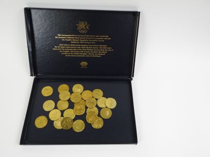 null Olympic Games. Los Angeles 1984. Box of 24 golden medals with all the disciplines...