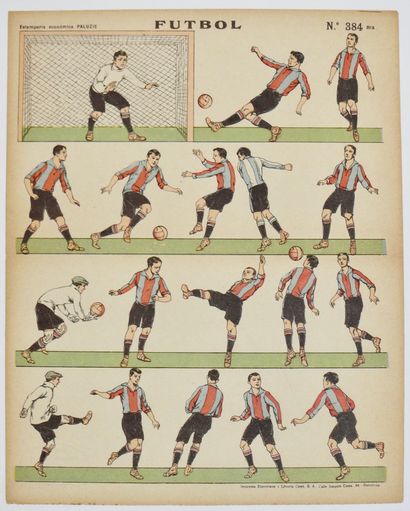 null Football. Barcelona. Poster game-cutting: "Futbol", n°384 bis. Estamperia Paluzie...