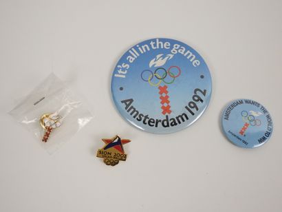 Olympic Games.1992 Amsterdam bid: two badges...