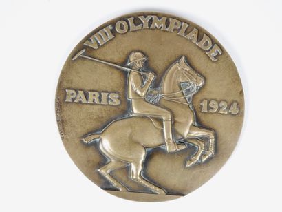 null JO. PAris 1924. Olympic Games, PARIS, 1924. Exceptional giant bronze medal by...