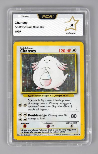 null CHANSEY

Wizards Block Basic Set 3/102 US

Pokemon card rated PCA A