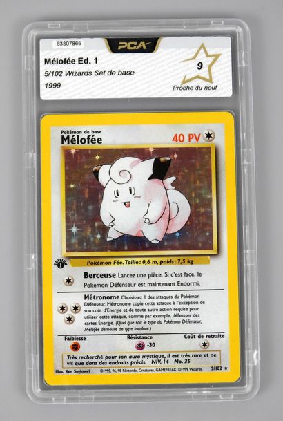 null MELOFEE Ed 1

Wizards Block Basic Set 5/102

Pokemon card rated PCA 9/10