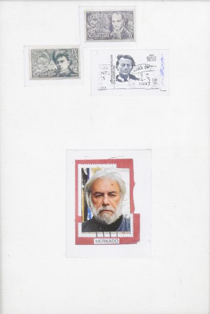 null Nissim MERKADO (né en 1935)

SANS TITRE

Collages de timbres postaux et portrait...