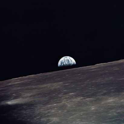 null NASA. LARGE FORMAT. Apollo 10 mission. A beautiful view of the Earth rising...