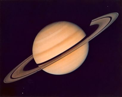 null Nasa. Magnificent integral view of the planet Saturn. One distinguishes its...