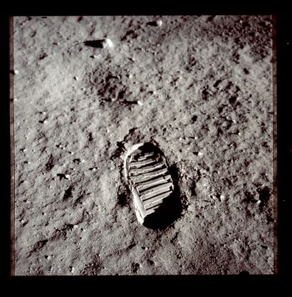 null Nasa. LARGE FORMAT. Apollo 11 mission, July 20, 1969. Man has just walked for...