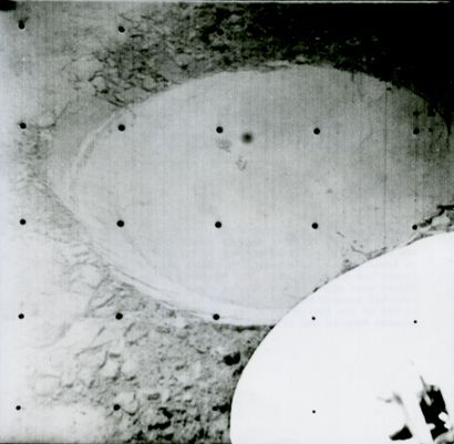 null Nasa. Photograph of Surveyor III showing the second footprint of the Surveyor...