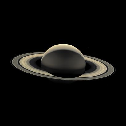 null Nasa. Cassini mission. The last photograph of the planet Saturn taken by the...