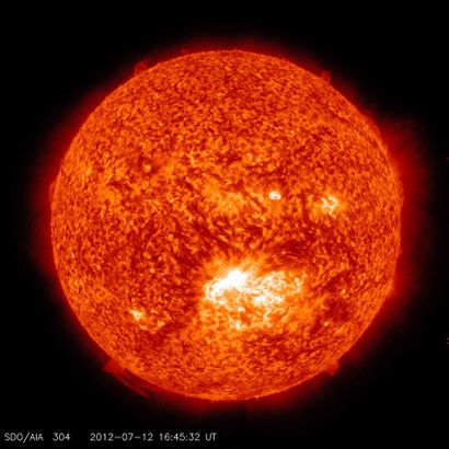null Nasa. Beautiful view of the sun made by the Dynamic Solar Observatory. July...