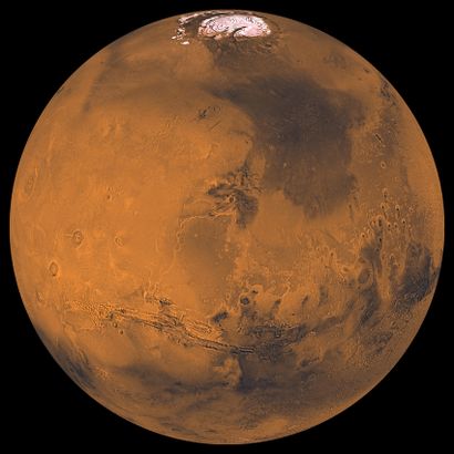 null NASA. GRAND FORMAT. Planète MARS. Cette fantastique photographie dite "Vue Orthographique"...