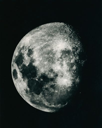 null Nasa. Beautiful photograph of the Moon from the Earth. 1986. Handwritten reference...