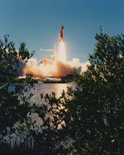 null NASA. Space shuttle Columbia liftoff (Mission STS-83). April 4, 1997. vintage...