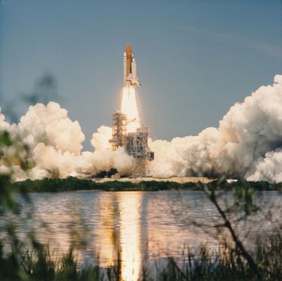 null Nasa. Space shuttle Columbia liftoff (Mission STS-94). July 1, 1997, vintage...