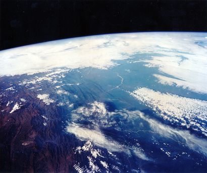 null Nasa. A superb panoramic view of the globe with the famous Andes mountain range...