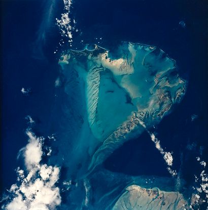 null Nasa. A beautiful view of the Bahamas island chain seen from the space shuttle...