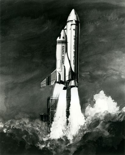 Rare photograph of a concept drawing of the...