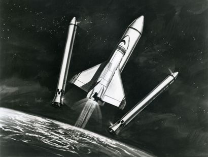 Rare photograph of a space shuttle concept...