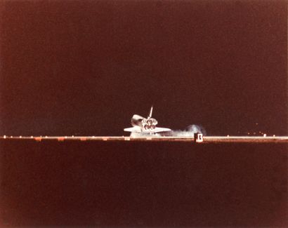 null Night landing of the Space Shuttle (Mission STS-8) at Edwards Air Force Base...