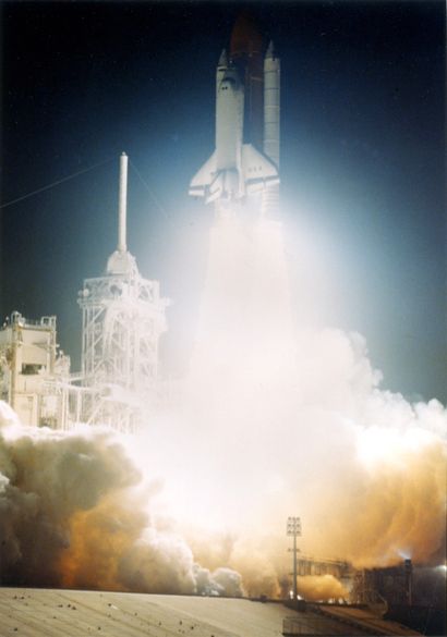 null Nasa. Space shuttle takeoff. Circa 1990. Vintage chromogenic print on Kodak...