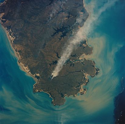 null NASA. Beau tableau photographique d'une vue de la Terre depuis la navette spatiale...