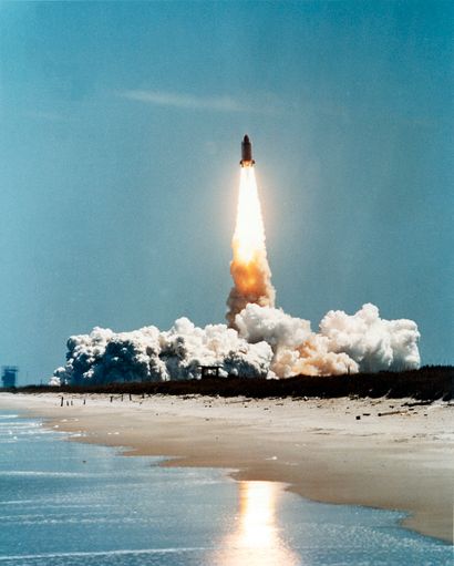 null NASA. Rare and beautiful back take off of the space shuttle. Circa 1990.period...