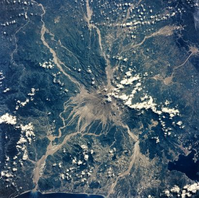null Earth. Asia. Philippine. Pinatubo volcano. Photographic view from the space...