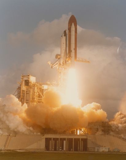 null NASA. Liftoff of the Space Shuttle Challenger (Mission STS-7) on June 18, 1983....