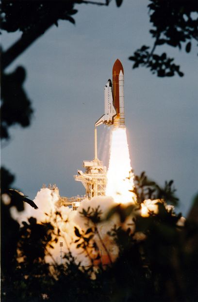 null Nasa. Très belle vue de la navette spatiale Endeavour (Mission STS-69) lors...