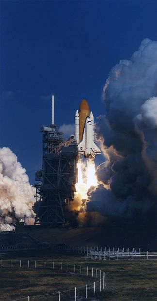 null NASA. Space shuttle Endeavour liftoff from Kennedy Space Center on February...