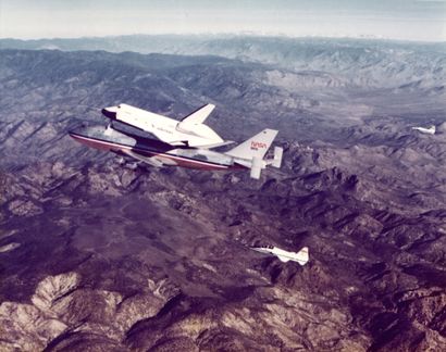 null Nasa. The prototype space shuttle "Enterprise" carried on a specially equipped...