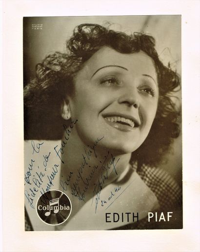 null 333 - Édith PIAF (1915-1963), the famous singer. Large original photograph by...