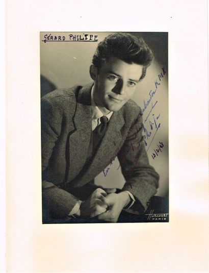 null 342 - Gérard PHILIPE (1922-1959), actor. Original photograph by Harcourt dedicated...