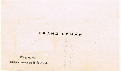 null 282 - Franz LEHAR (1850-1948), compositeur d’opérettes d’origine hongroise....