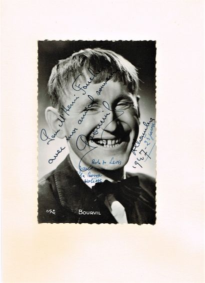 null 337 - BOURVIL (André Raimbourg dit, 1917-1970). Postcard dedicated and signed...